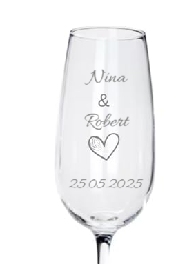 Personalisiertes Sektglas Hochzeit