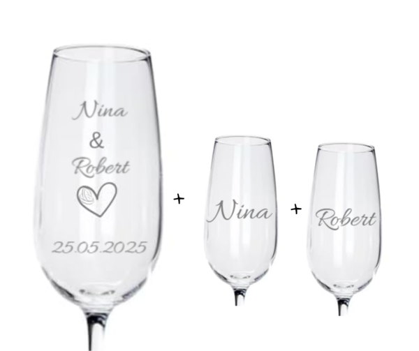 Personalisiertes Sektglas Hochzeit - Set