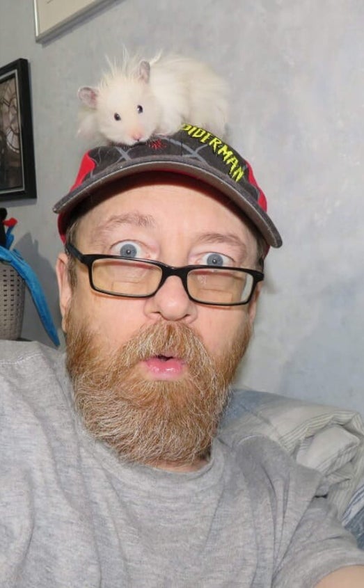 Author A. J. Gallant searching for his hamster