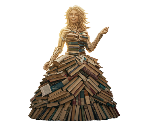 Woman made out of books