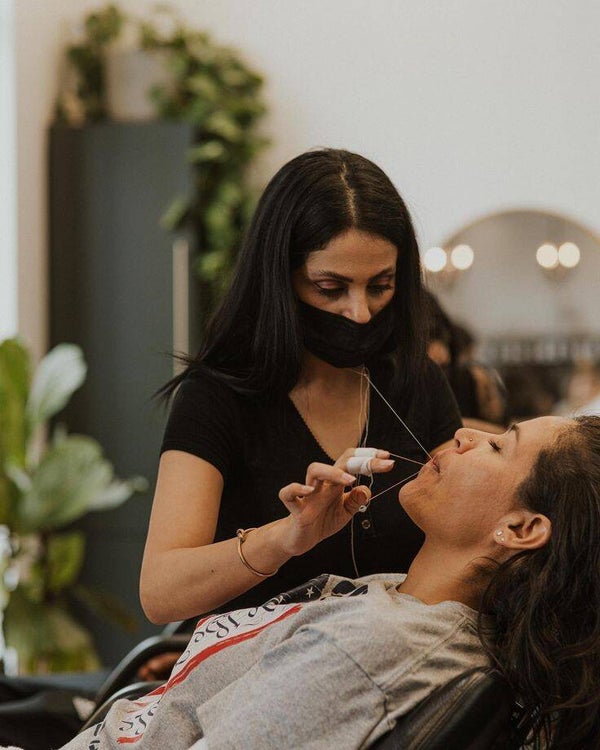 Full Face threaded/ wax without eyebrows