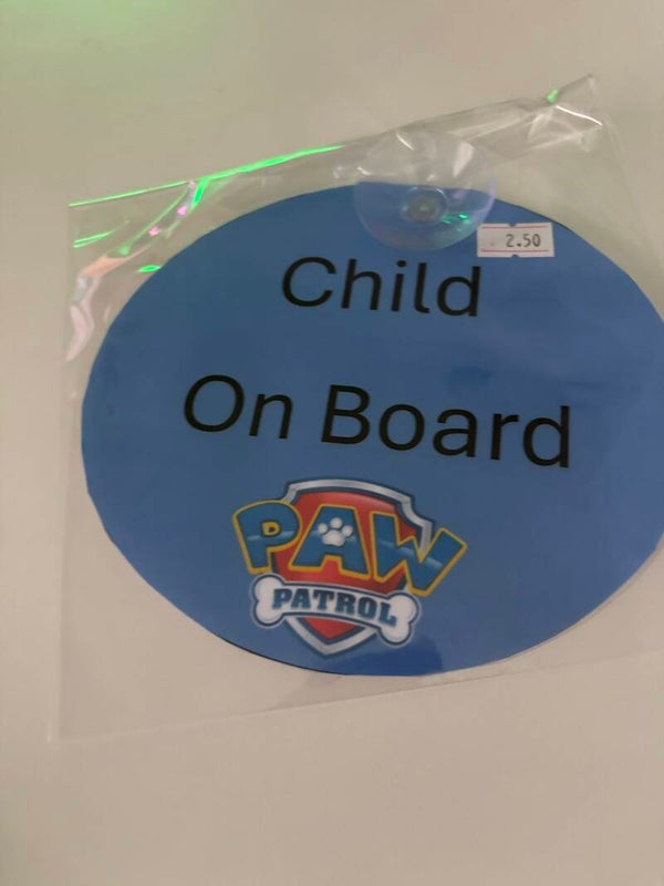 Paw Patrol Child on Board Sign