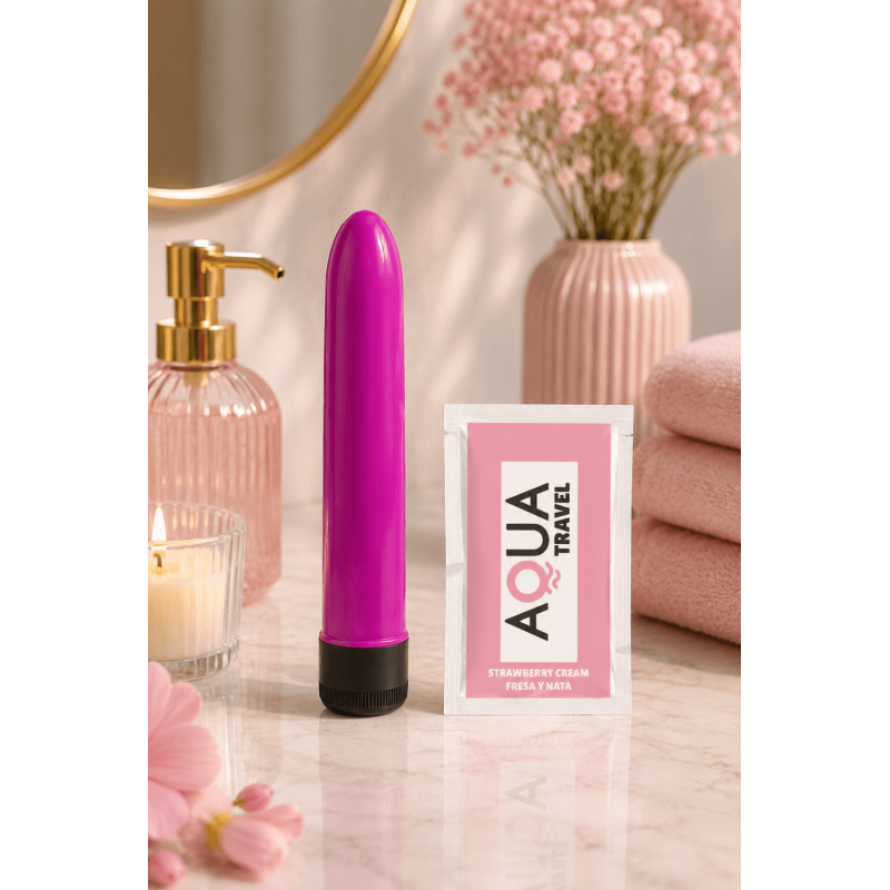 Vibromasseur Classique Violet 1 dosette de lubrifiant — Pocket Pleasure
