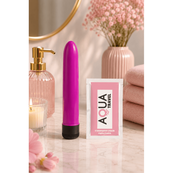 Vibromasseur Classique Violet 1 dosette de lubrifiant — Pocket Pleasure