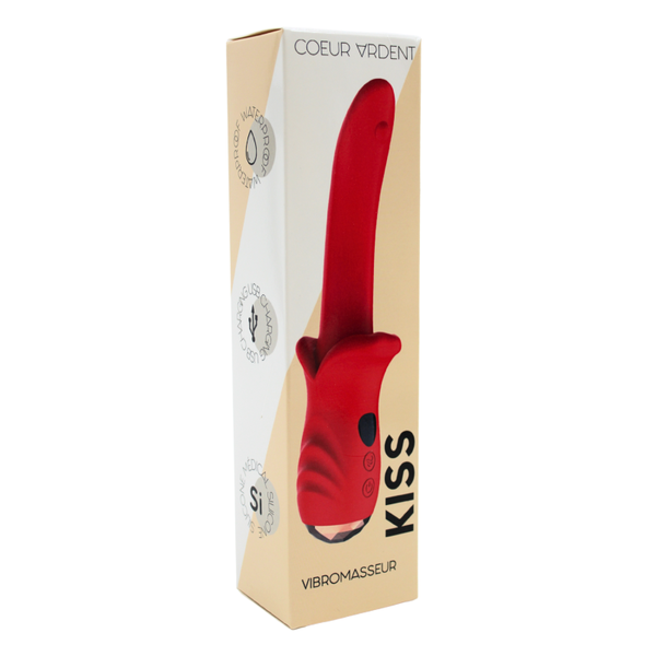 Vibromasseur Rouge Ultra-Souple KISS
