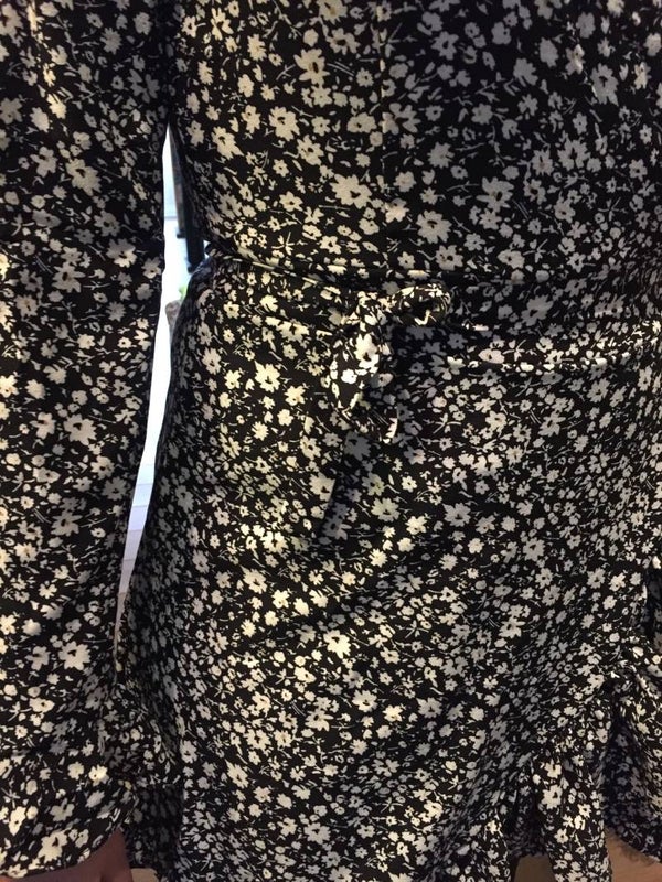 Flowerdress Black-white-yellow