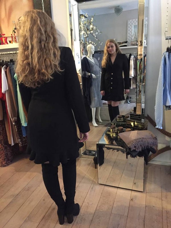 Colbert-dress Black ruffle