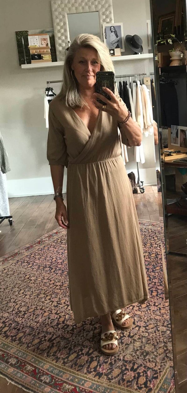Knitted Cotton Dress Camel