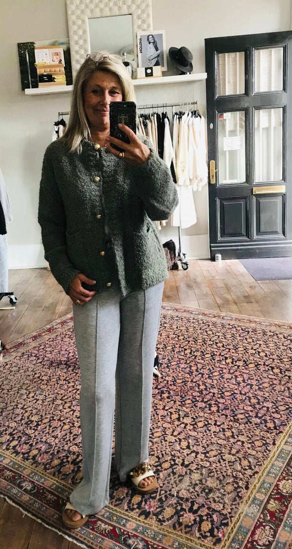 Bouclé Vest Long Olive