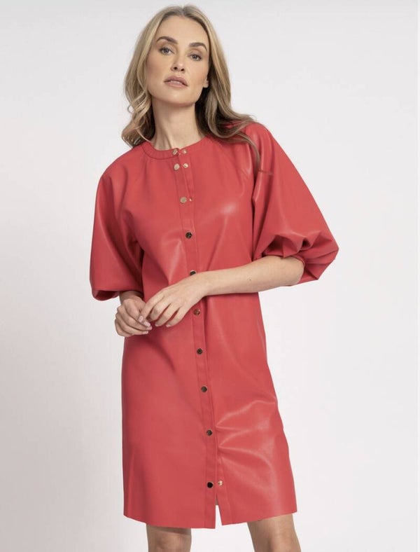 Fifth House Dress Vegan Leather Watermelon