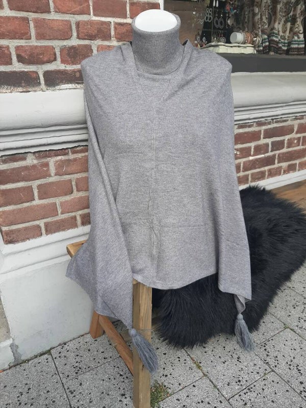 Poncho grijs