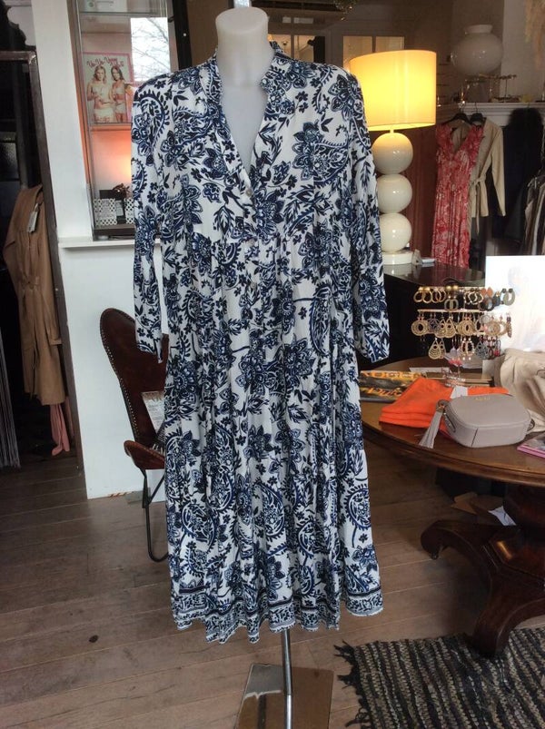 Dress White with Blue