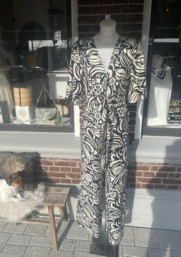 Jumpsuit Floral Black
