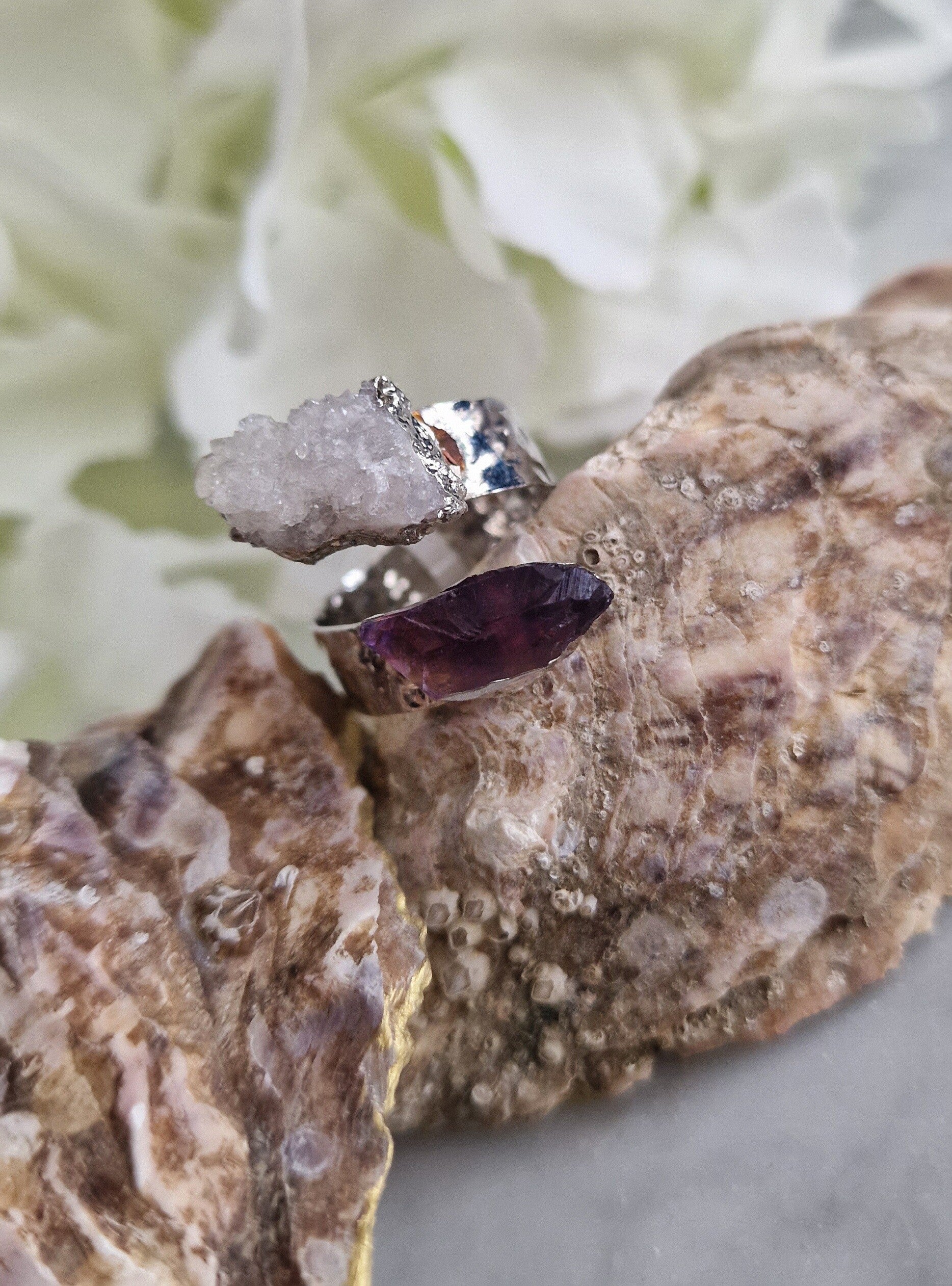 Ring Amethist Geoden Zilver