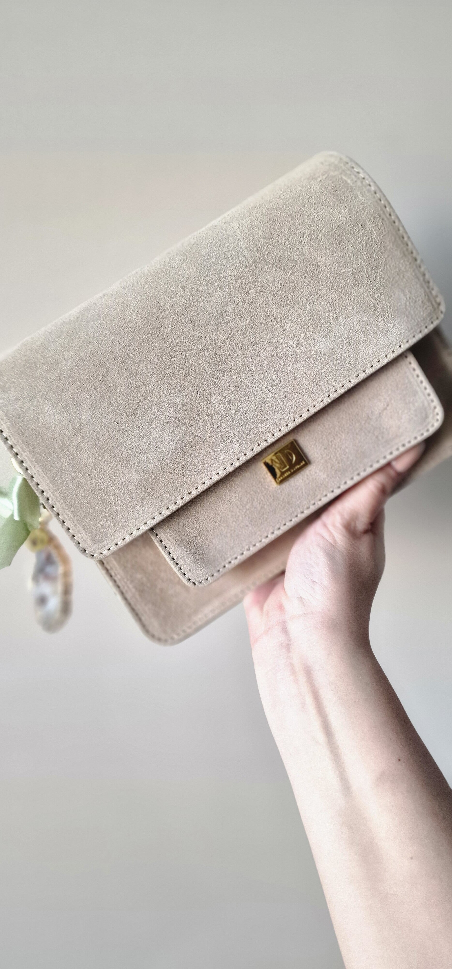 Penélope Nude Bag | Suede