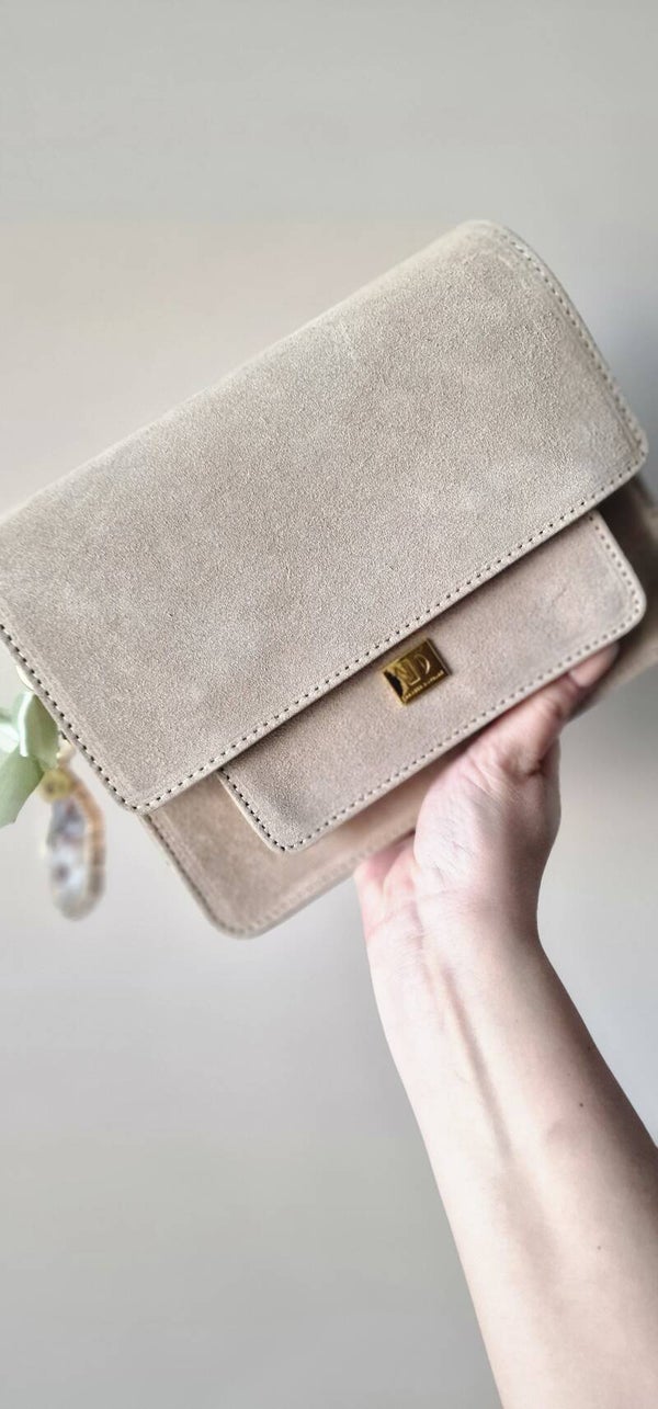 Penélope Nude Bag | Suede