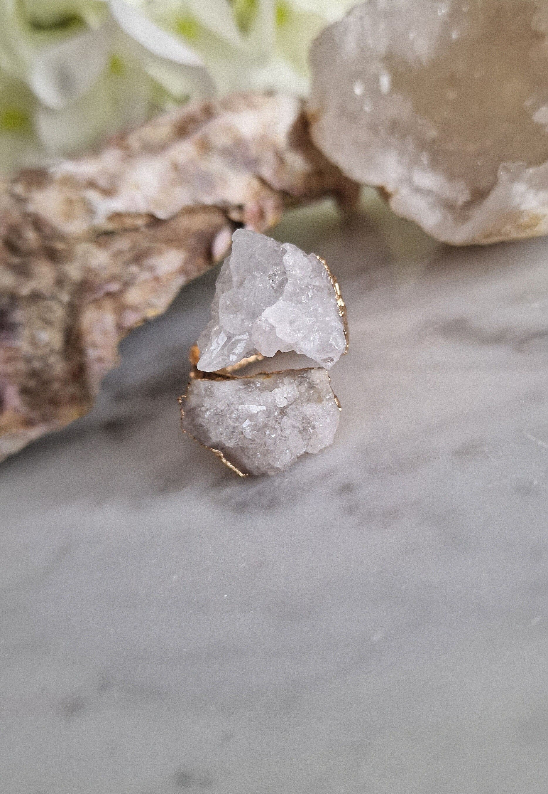 Ring Nancy wit Goud | Big Stones