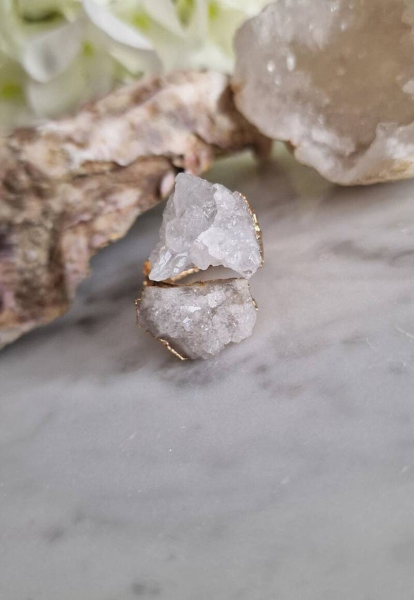 Ring Nancy wit Goud | Big Stones