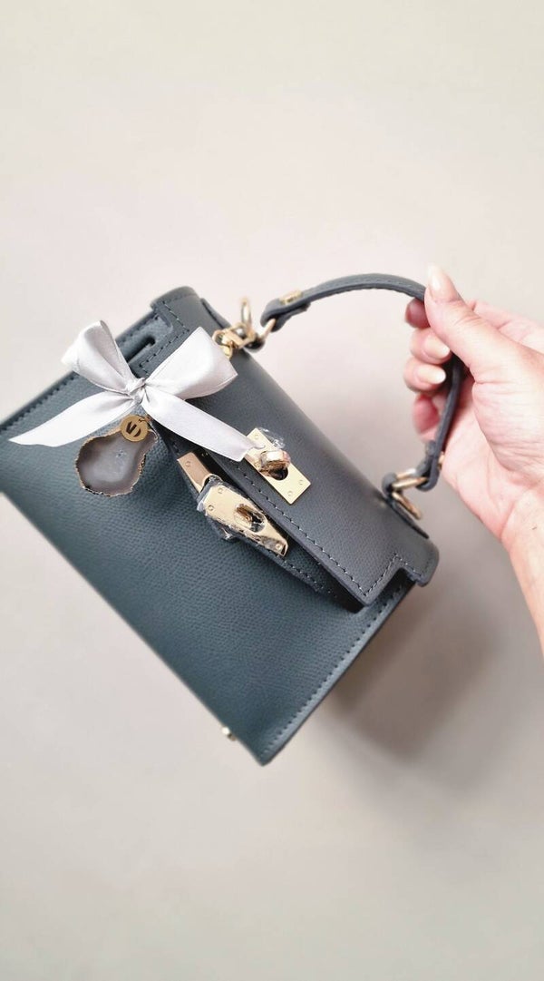 Kylie Grey Bag | Leather