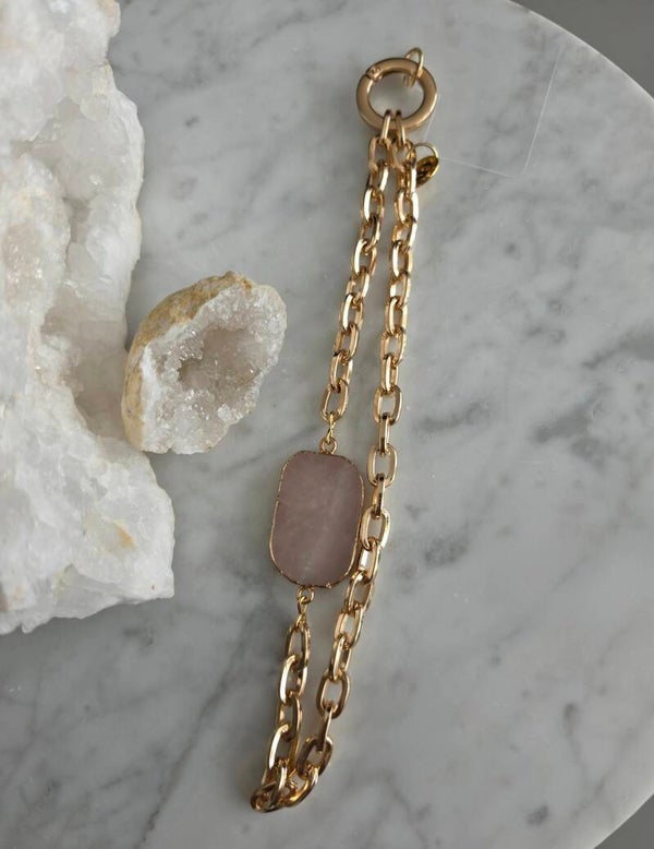 Luxury Phone chain Rose quartz