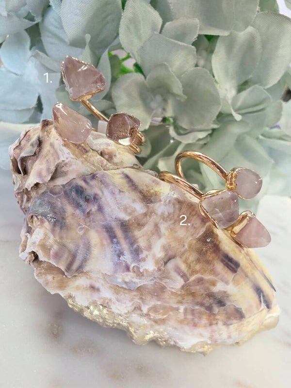 Ring Triple Rose Quartz