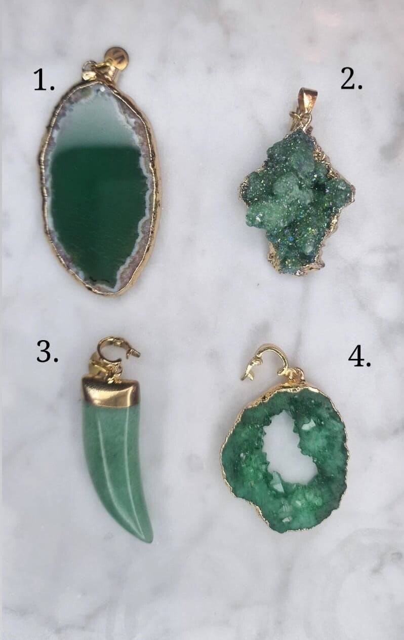 Pure Élégance Collier Pendant Green