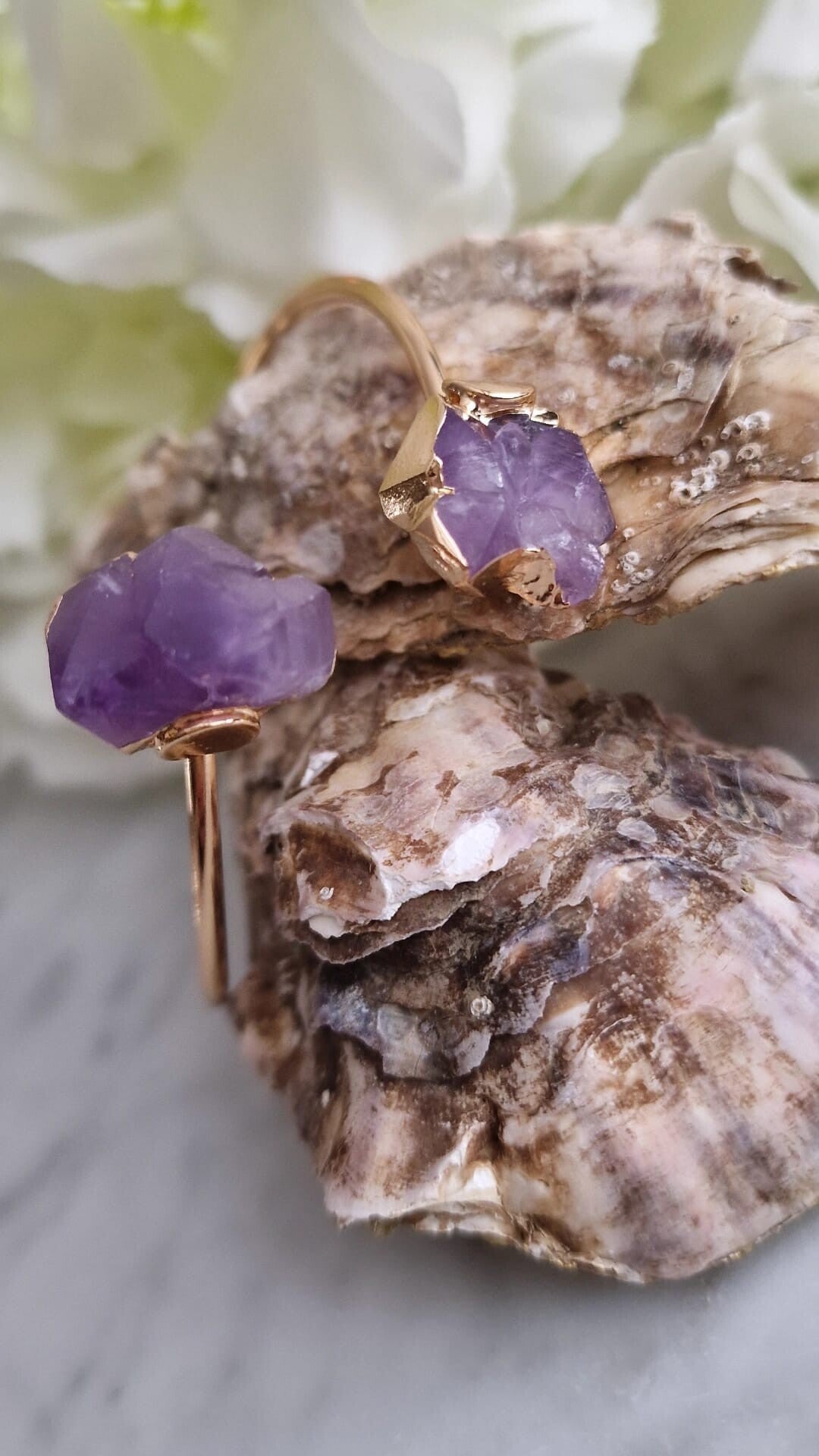 Bracelet double amathist goud