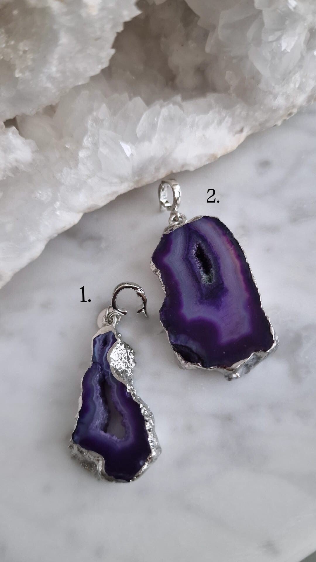 Pure Élégance Collier Pendant Purple Zilver