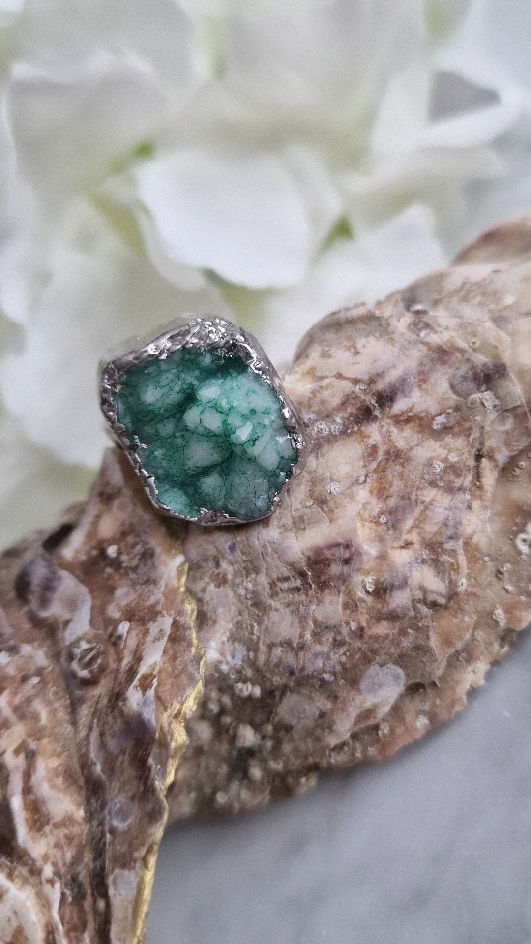 Ring Rainbow Zilver Green