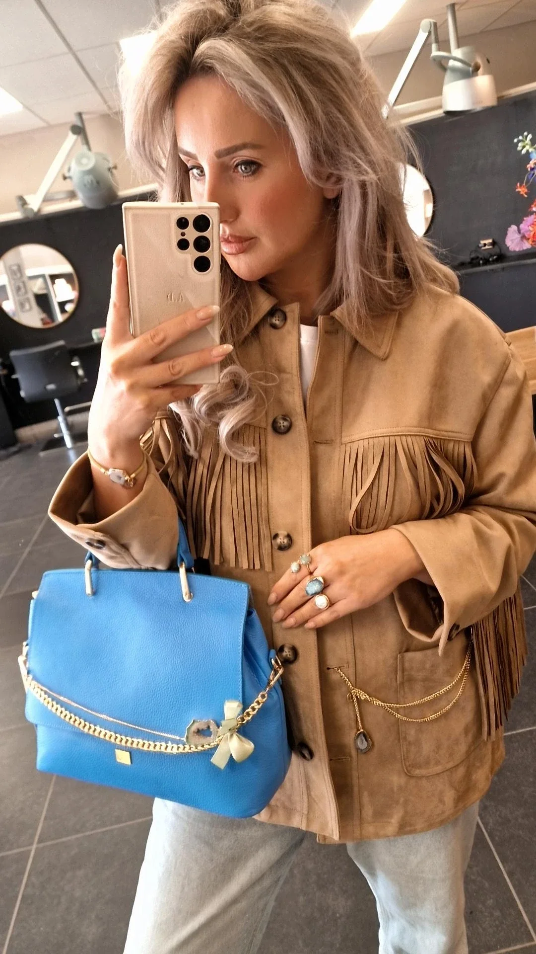 Kris Blue Bag  L | Leather