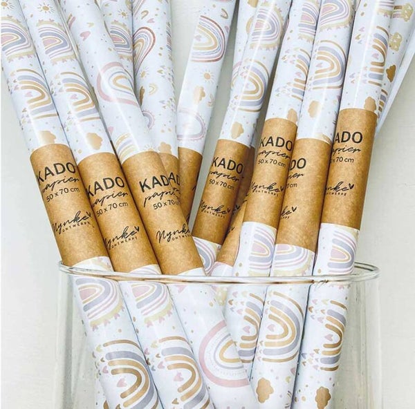 cadeaupapier regenboog