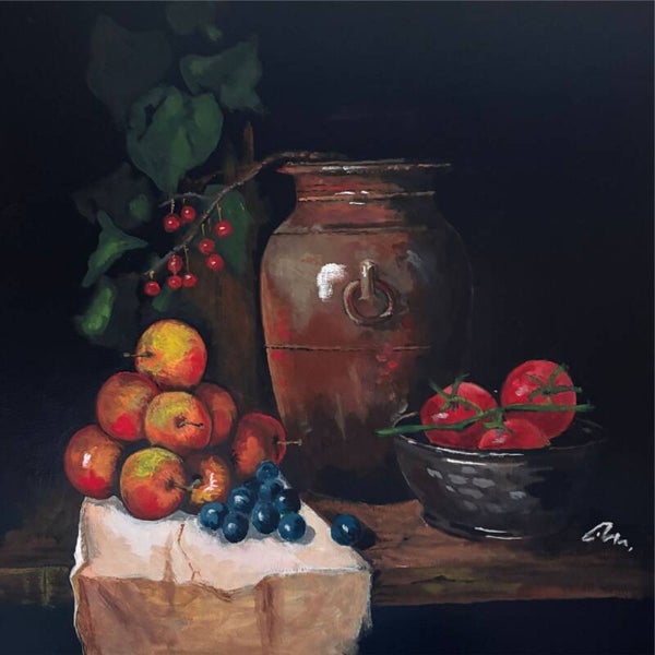 Ansichtkaart 'Krúk en fruit'