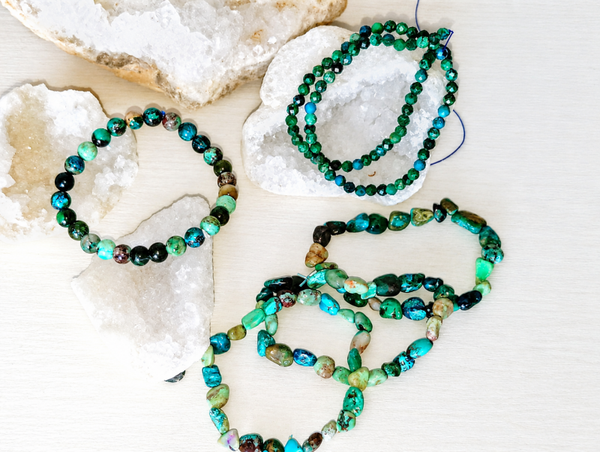Chrysocolle facettée : 5mm