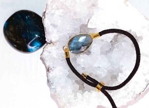 Bracelet cordon réglable Labradorite