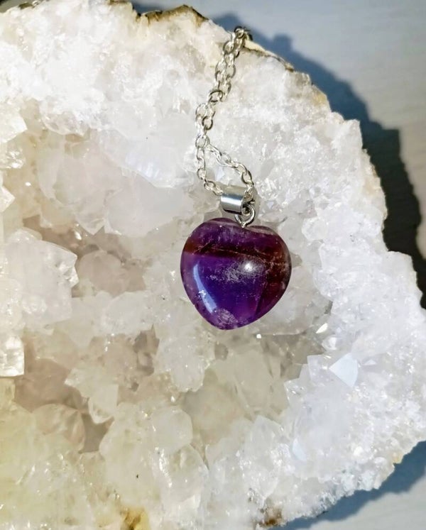 Pendentif cœur en Améthyste
