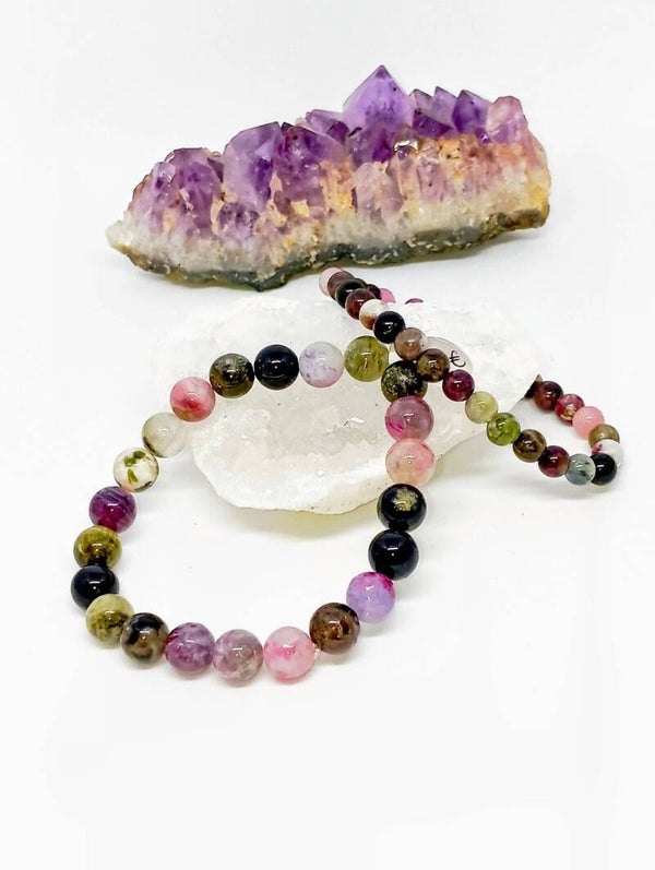 Bracelet "Douce clémence" : Tourmaline multicolore 8mm