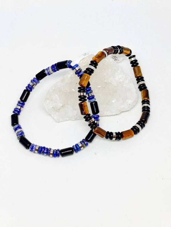 Bracelet "Gauvain" : Lapis-Lazuli ou Œil de tigre
