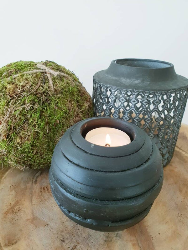 Waxinelicht houder (zwart) 