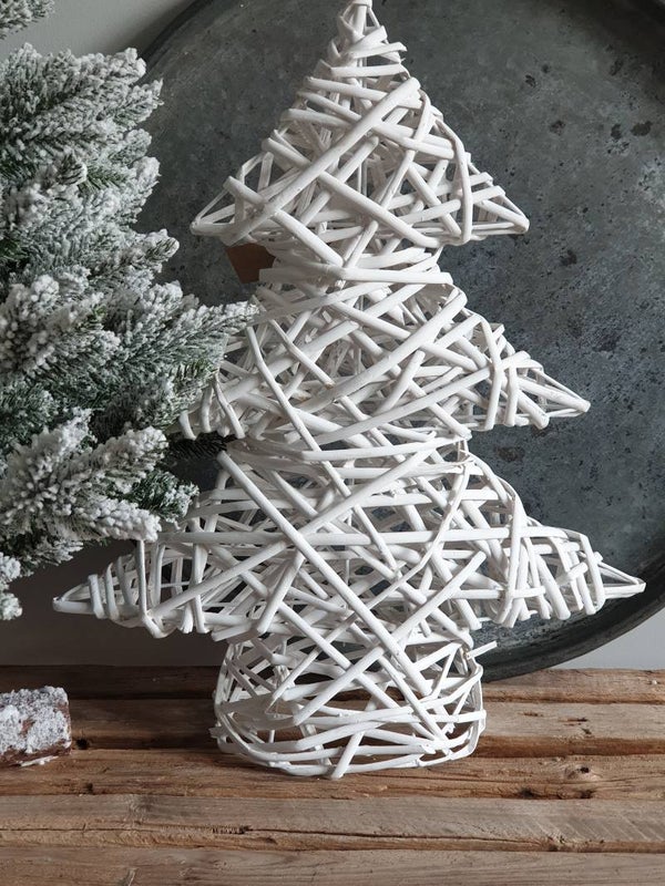 Wit gevlochten kerstboom 