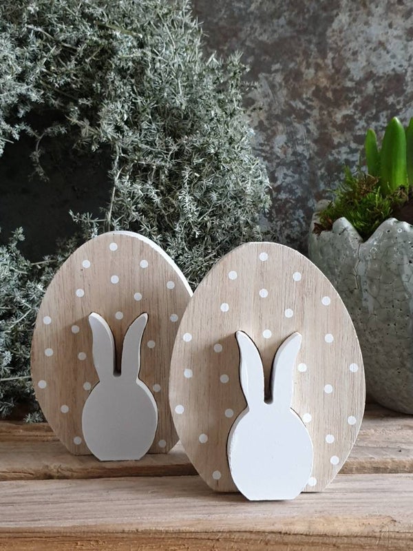 Decoratie-ei, witte haas