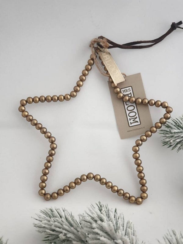 Star beads antique gold