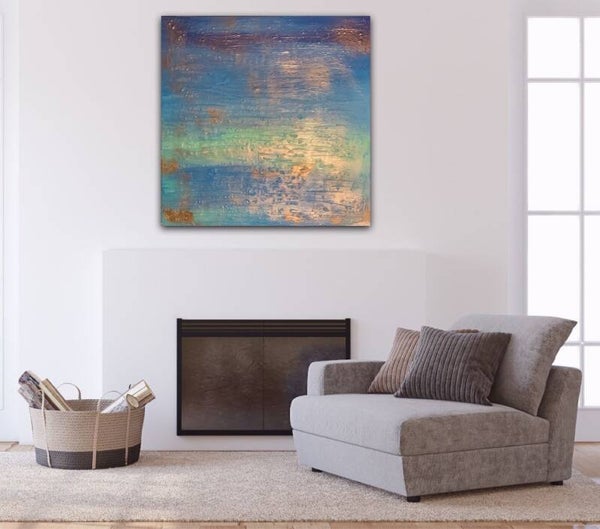 “Ethereal Currents” 90 x 90 cm