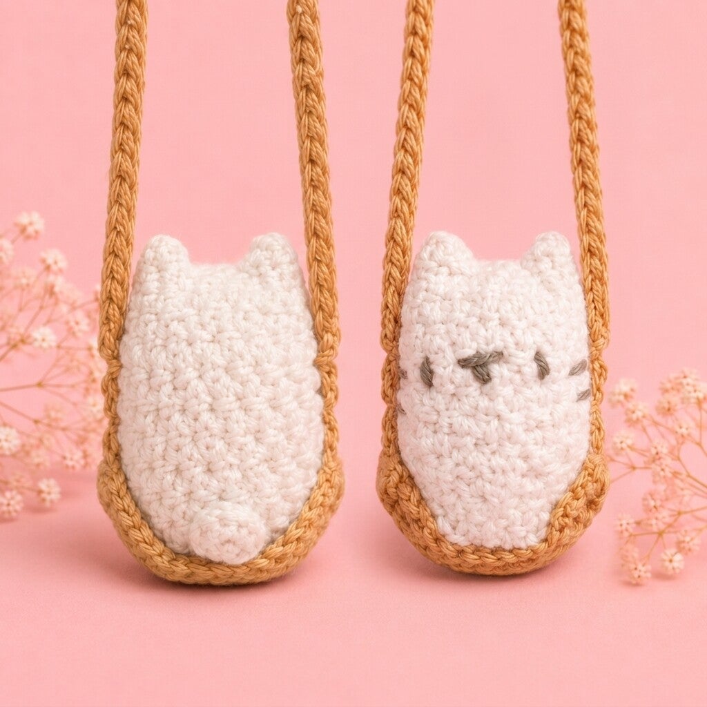 Pendentif Rétroviseur Voiture – Chat sur sa Balançoire