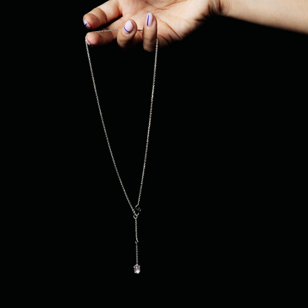 Loose Thread Ketting Rozenkwarts