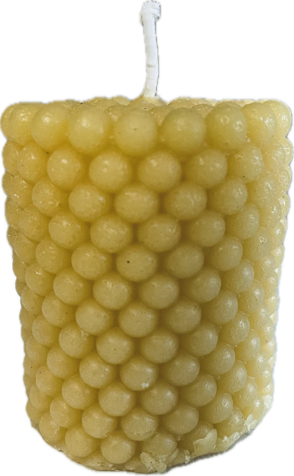 3 inch tall kenWICK 100% beeswax candle (honeycomb)