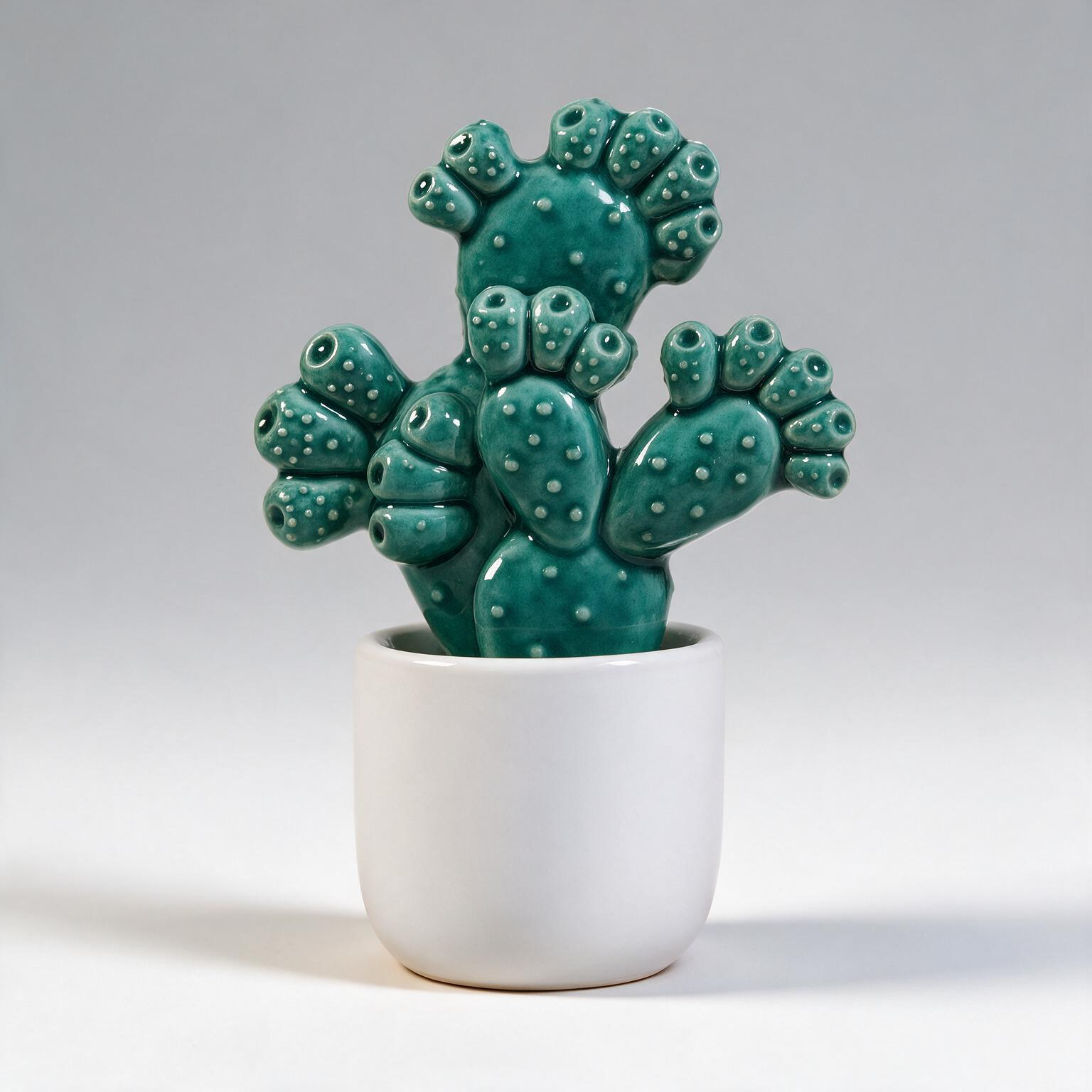 Pianta Fico d'India in Ceramica Pugliese - GIOIE DI PUGLIA