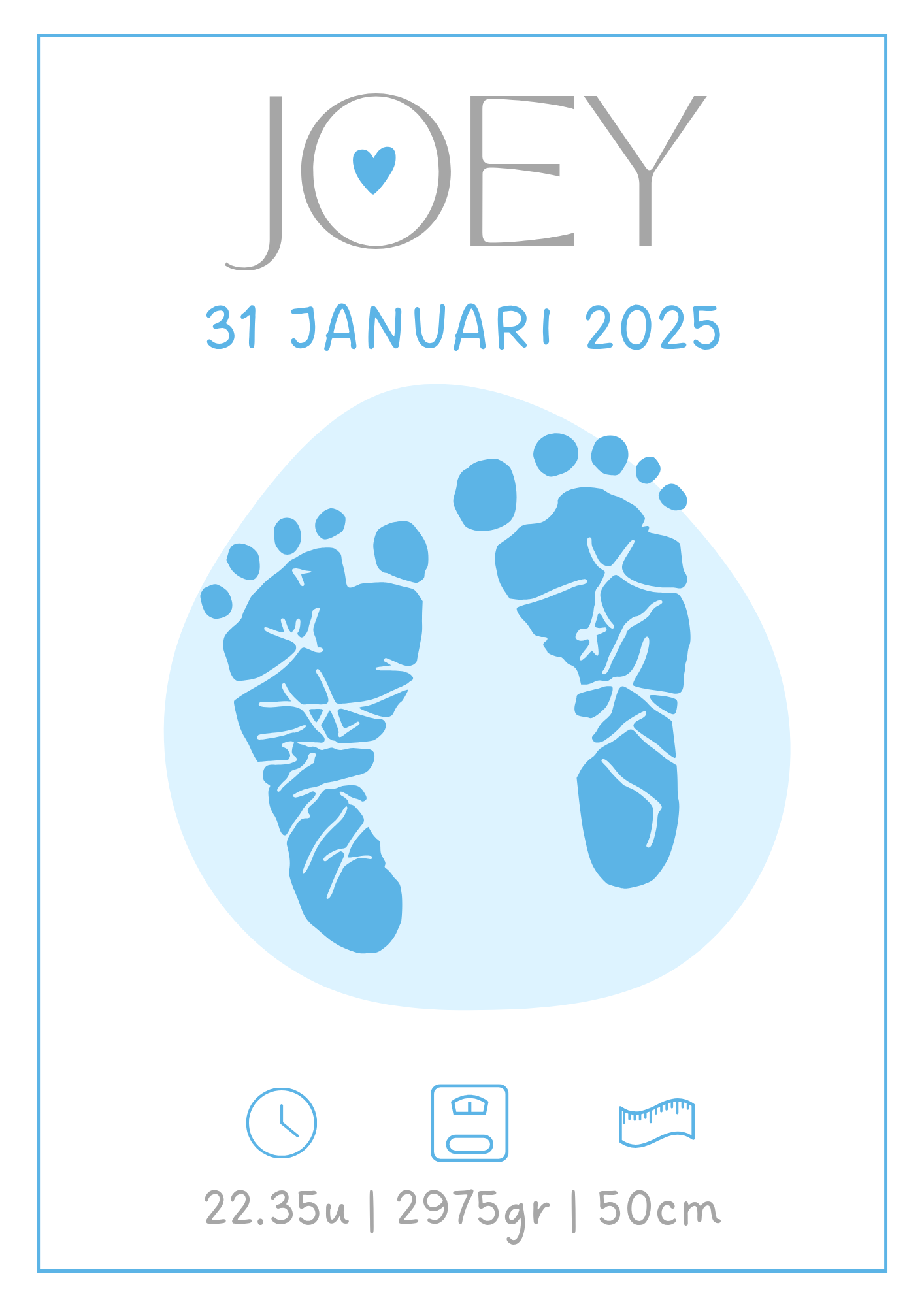 Geboorteposter afgedrukt