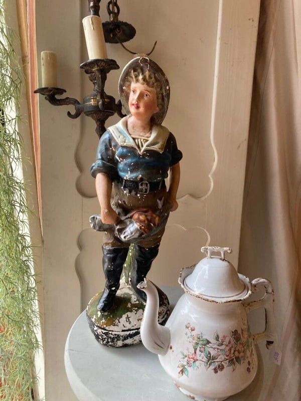 Oud beeld van een visser