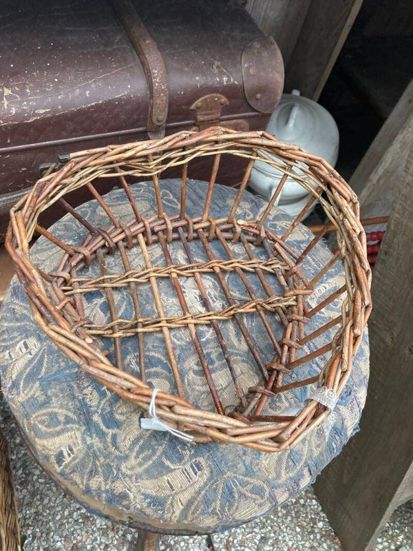 Brocant riet mandje in hartvorm