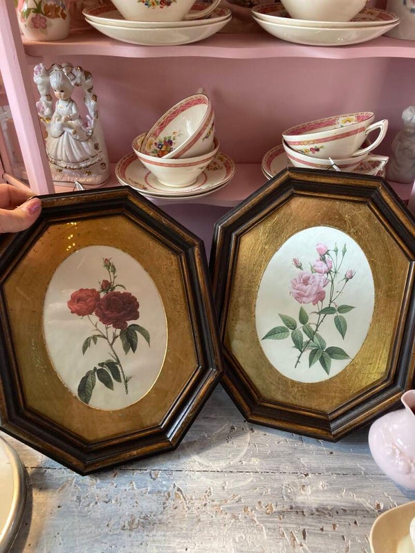 2 oude Italiaanse rozen lijstjes